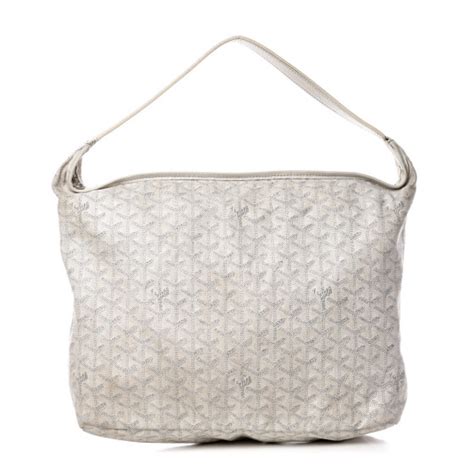 GOYARD Goyardine Fidji Zip Hobo White 